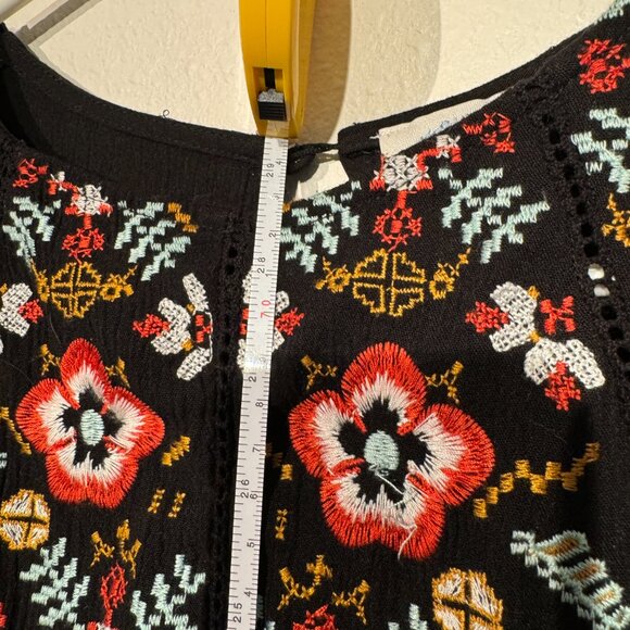 Black embroidered long sleeve  babydoll dress from Blue Rain XS - Picture 5 of 7